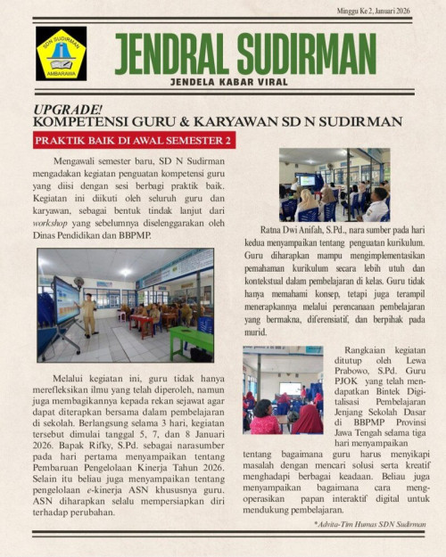 UPGRADE! KOMPETENSI GURU DAN KARYAWAN SD N SUDIRMAN